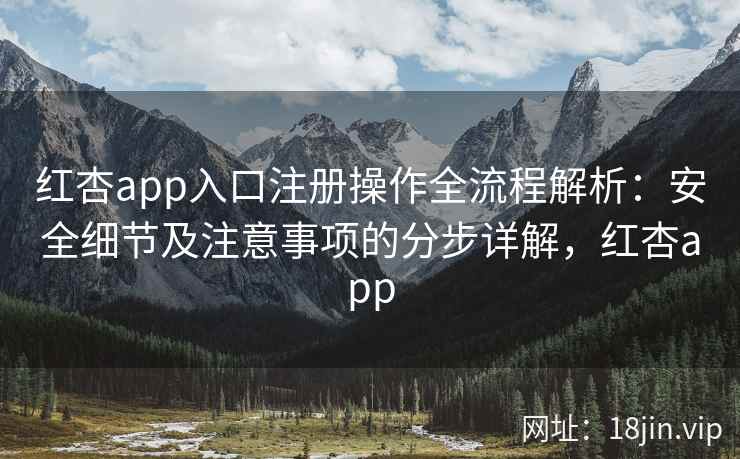 红杏app入口注册操作全流程解析：安全细节及注意事项的分步详解，红杏app
