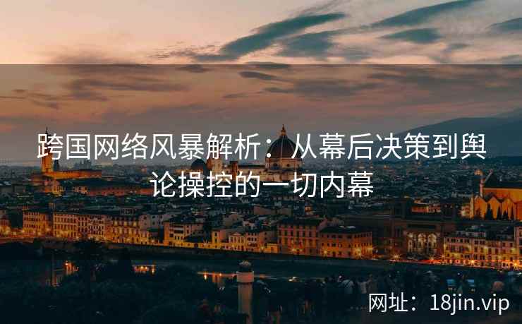 跨国网络风暴解析：从幕后决策到舆论操控的一切内幕